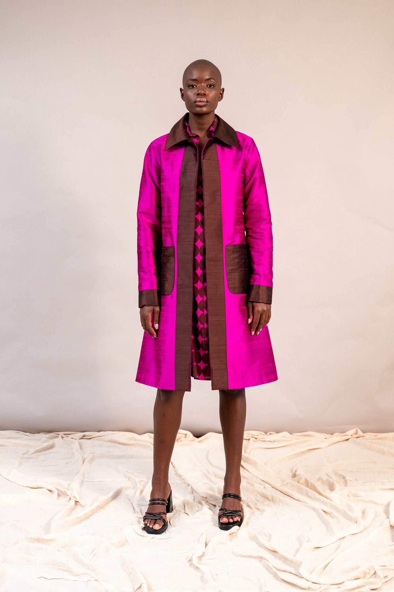 Harriet Coat in Raw Silk