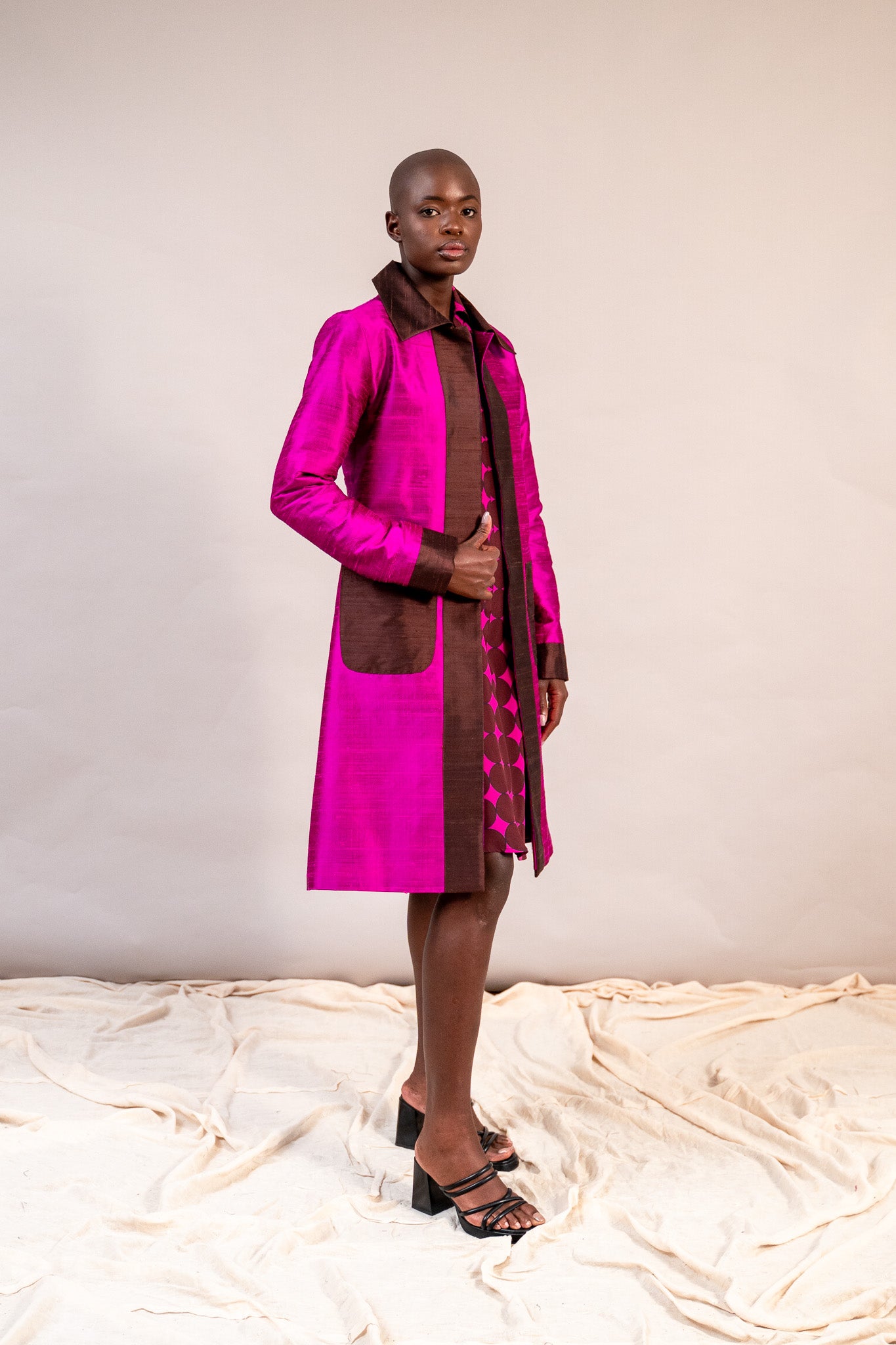 Harriet Coat in Raw Silk