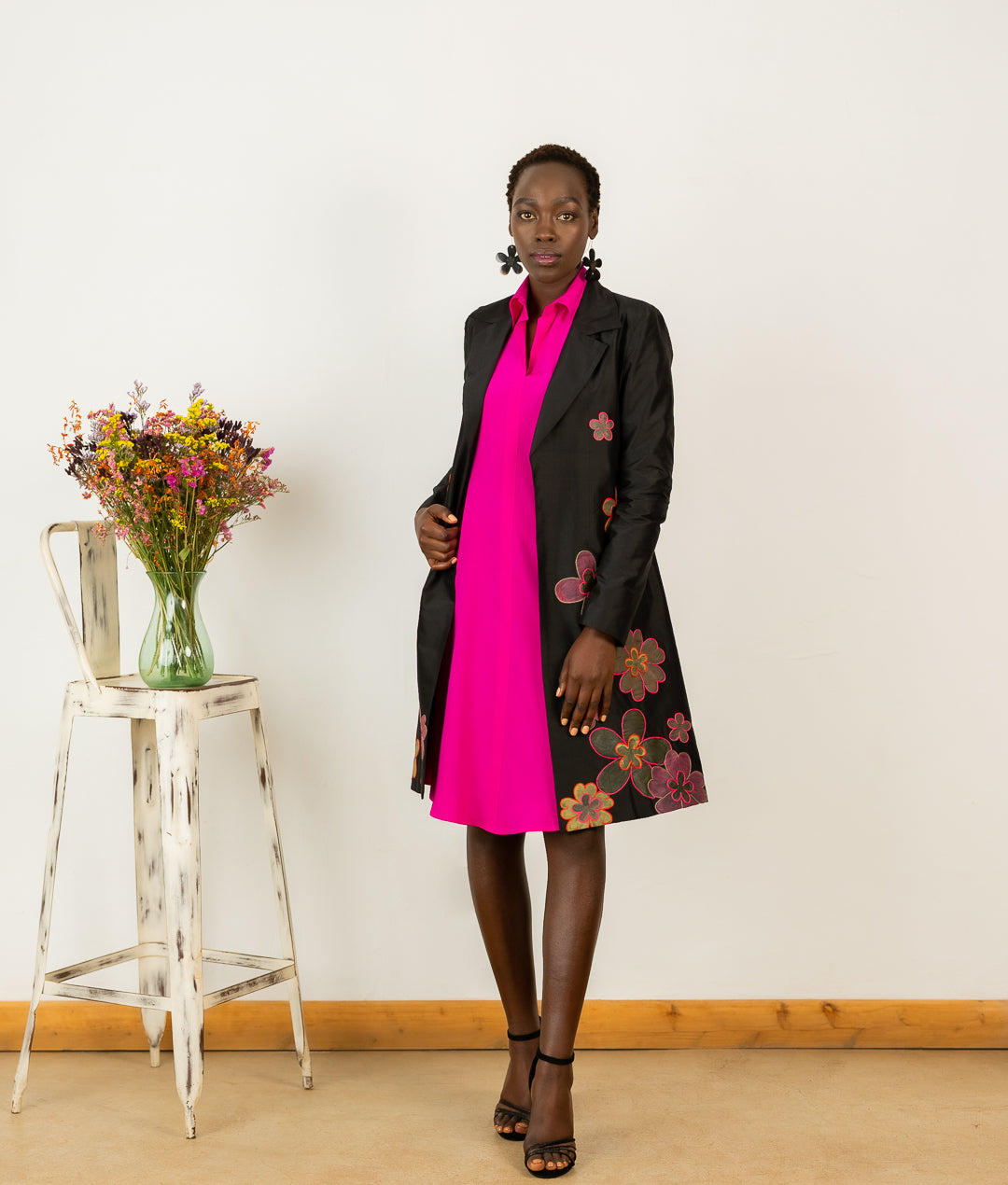 Classic Coat In Raw Silk