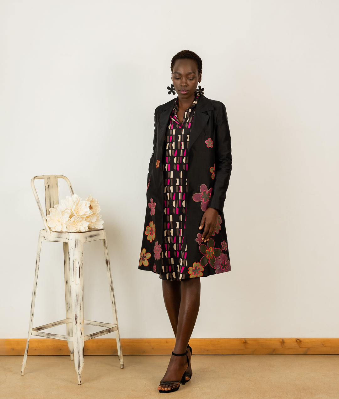Classic Coat In Raw Silk