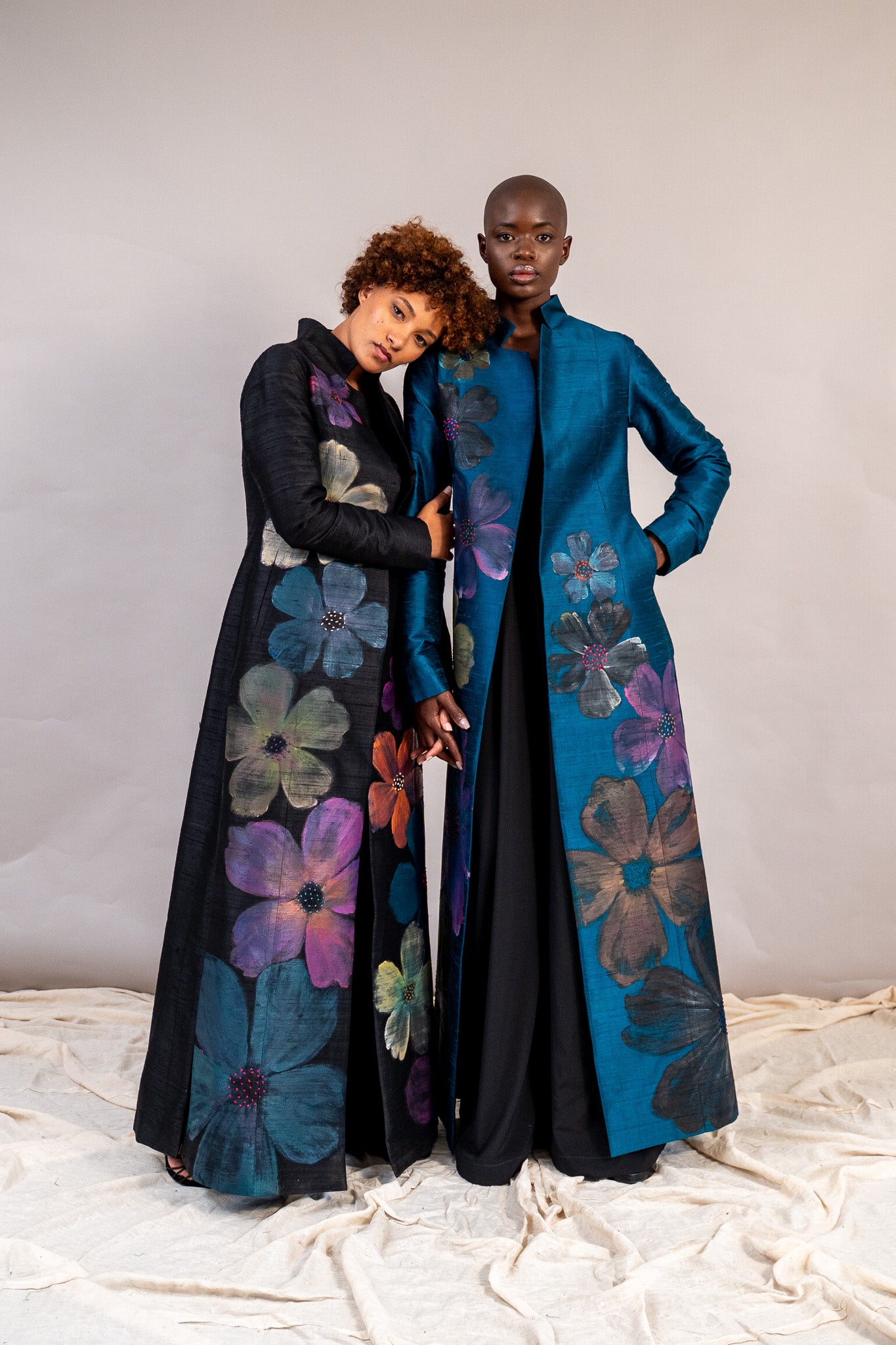 Sheetal Maxi Coat in Raw Silk