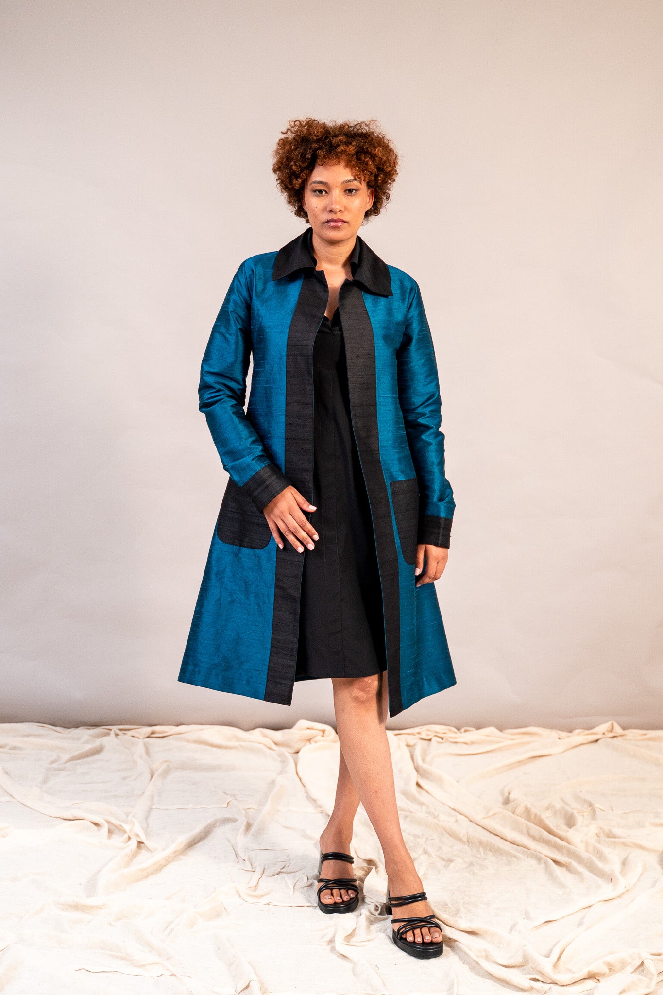 Harriet Coat in Raw Silk